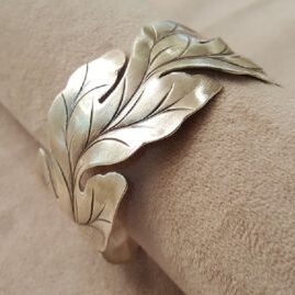 Sterling Silver Leaf Cuff Bracelet